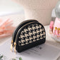 Chic Houndstooth Zipper Purse