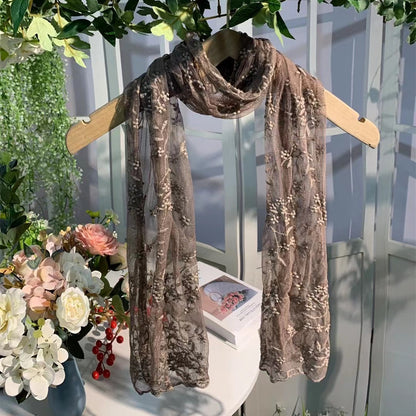 Scarvii - Embroidered Lace Shawl Scarf