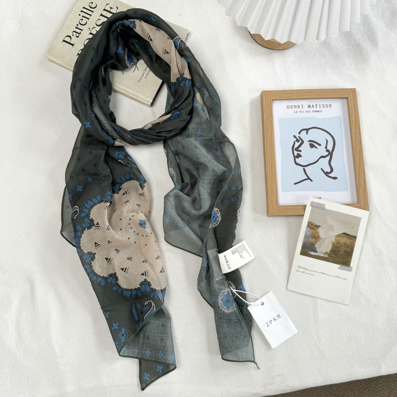 Scarvii - Semi-Sheer Print Scarf