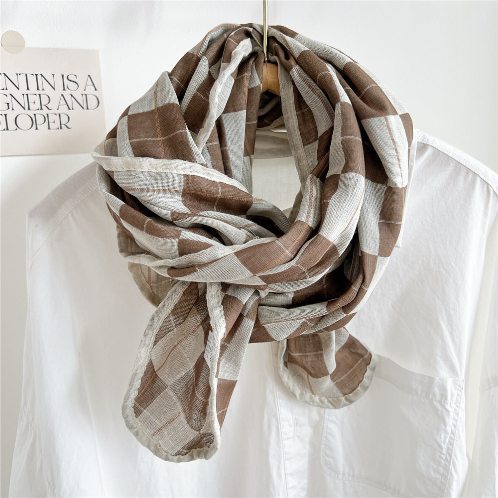 Product image for Scarvii - Lightly Textured Woven-Look Scarf (Dark Brown)
