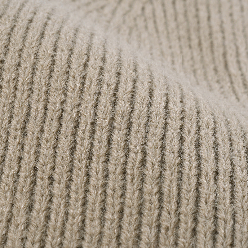 Pink colorblock single-layer knit beanie product view