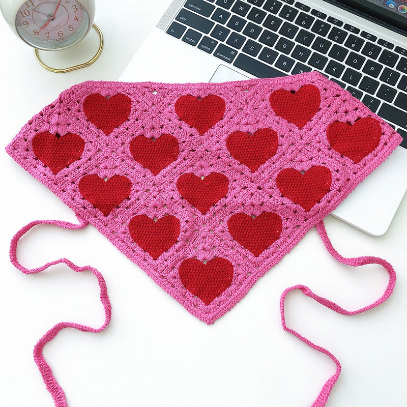 Handmade Crochet Heart Hairband