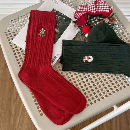 Rufia - Christmas Embroidered Fall & Winter Socks
