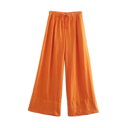 Vesty - Cross-Neck Two-Piece Set (Top + Pants)
