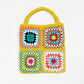 Bohemian Hand-Crocheted Color Block Tote Bag