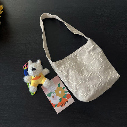 Cosbai soft textured tote bag styled with casual outfit outdoors