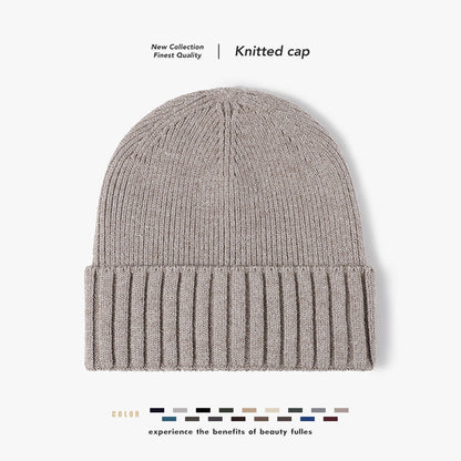 Navy classic solid ribbed cuffed beanie product view