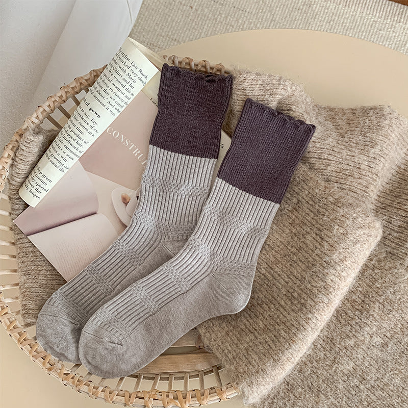 Rufia - Textured Ribbed Crew Socks