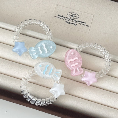 Telo - Star Taiyaki Transparent Hair Ties (Set of 3)