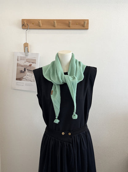 Product image for Scarvii - Knit Tassel Triangle Scarf (Mint)