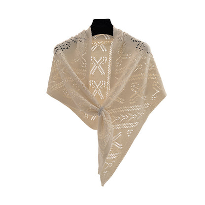Scarvii - Bow-Like Geometric Openwork Knit Scarf