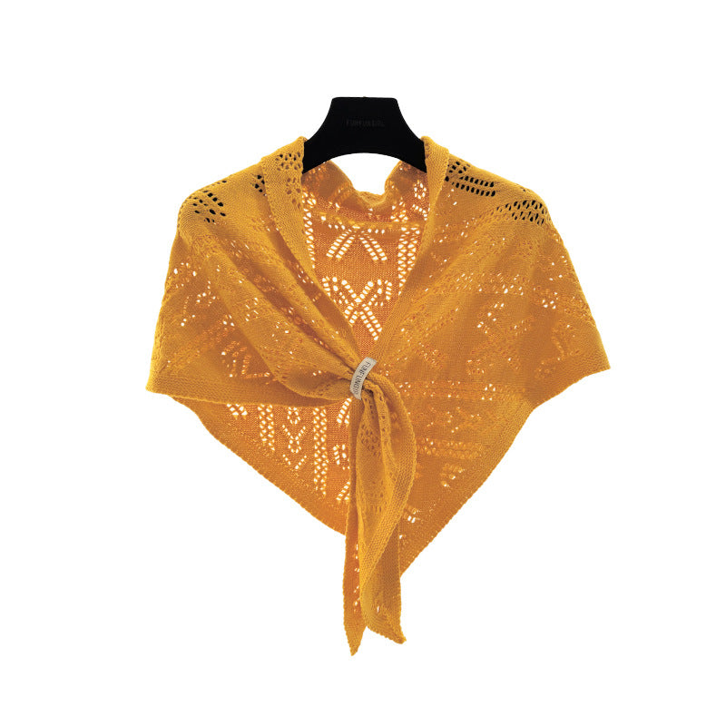 Scarvii - Bow-Like Geometric Openwork Knit Scarf