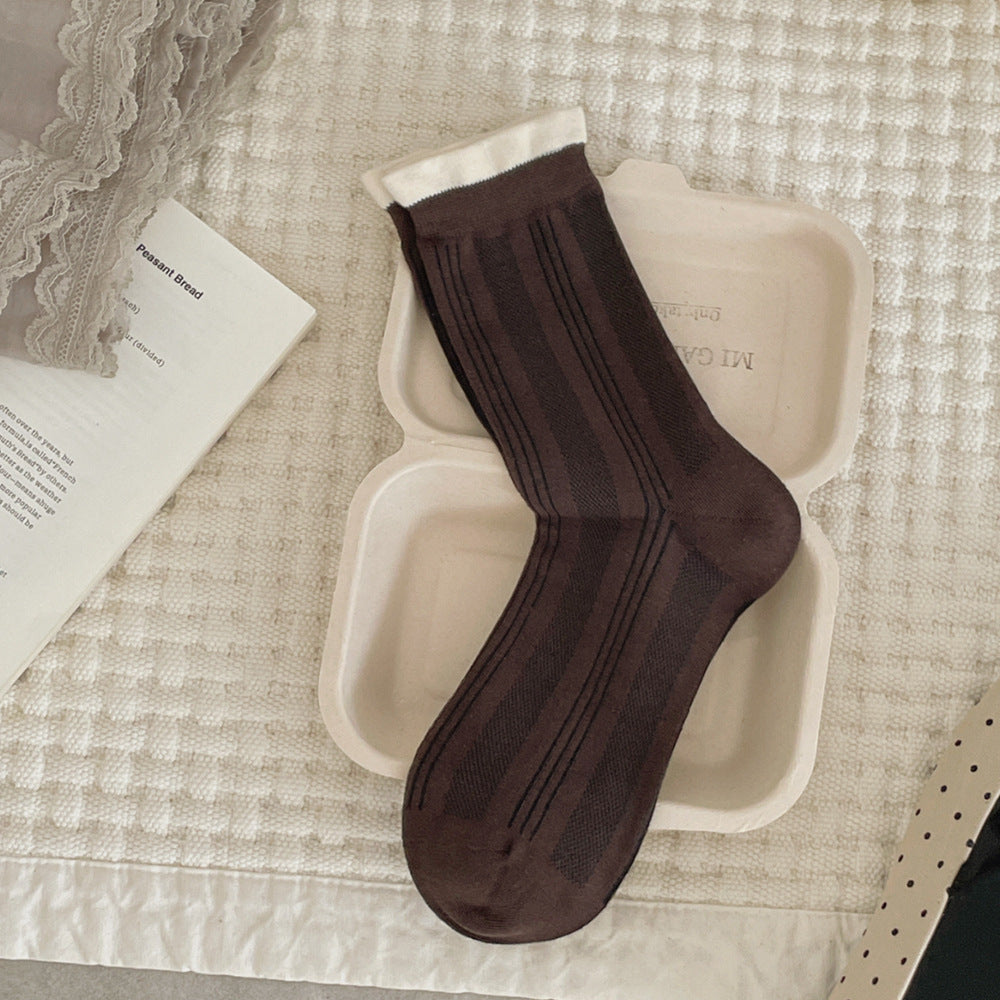 Product image for Rufia - Women's Vintage-Inspired Socks (Vertical Stripes)