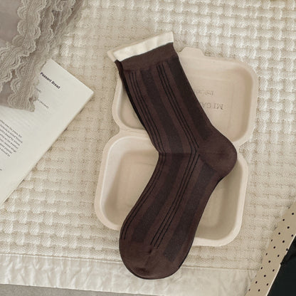 Product image for Rufia - Women's Vintage-Inspired Socks (Vertical Stripes)