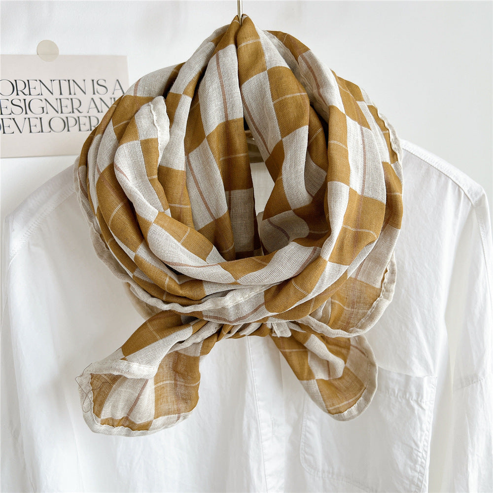 Product image for Scarvii - Lightly Textured Woven-Look Scarf (Yellow)