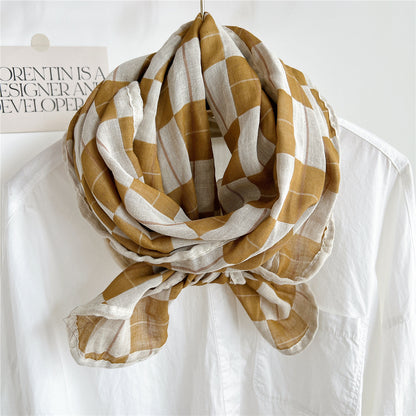 Product image for Scarvii - Lightly Textured Woven-Look Scarf (Yellow)