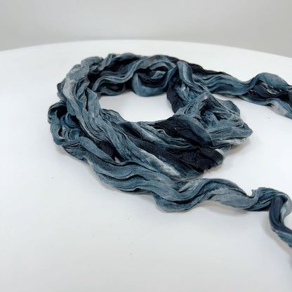 Scarvii Ruffle Vintage Scarf draped to show ruffle edges and flow