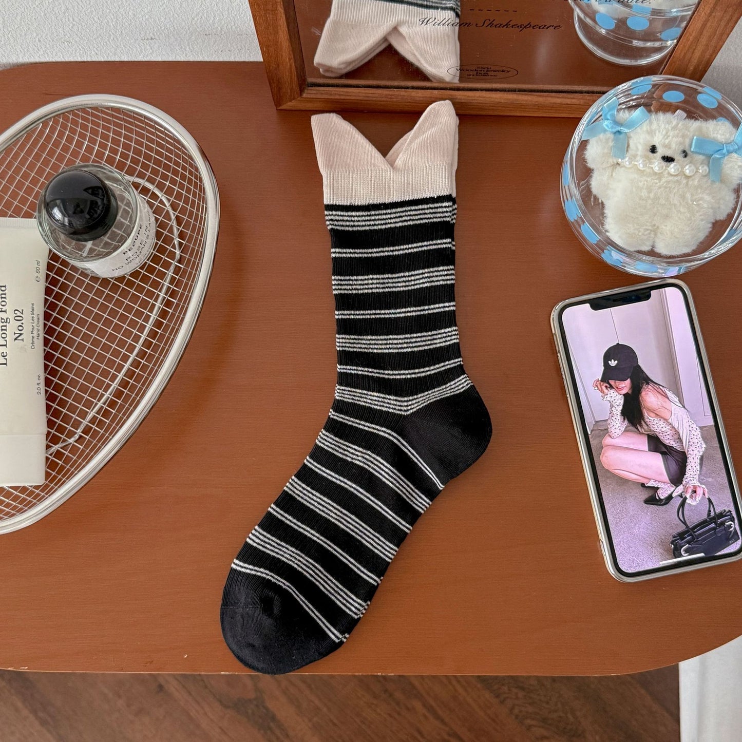 Rufia - Stripe Split V-Cuff Crew Socks