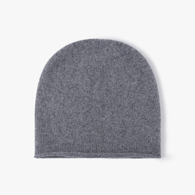 Dark Gray wool slouch knit beanie product view