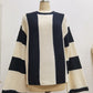 Crosa - Round Neck Color-Block Knit Sweater