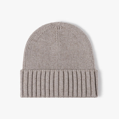 Light Coffee classic solid ribbed cuffed beanie product view