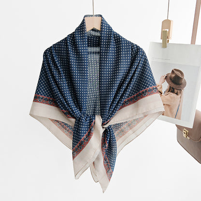 Scarvii - Diamond Pattern Stitched Edge Square Scarf