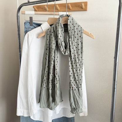 Scarvii - Polka Dot Looped Drape Scarf