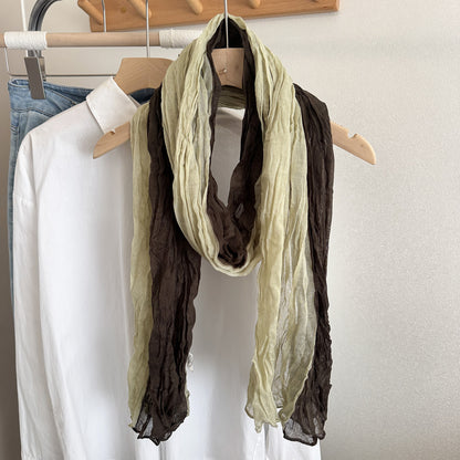 Product image for Scarvii - Color Block Long Scarf Scarf (Green / Brown)