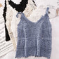 Solid Color Crochet Lace Hollow Camisole Top