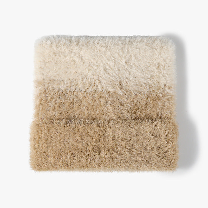 Khaki fuzzy gradient knit beanie product view