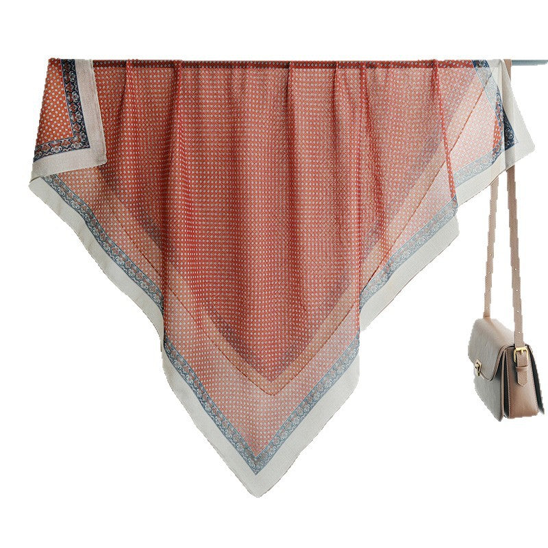 Scarvii - Diamond Pattern Stitched Edge Square Scarf