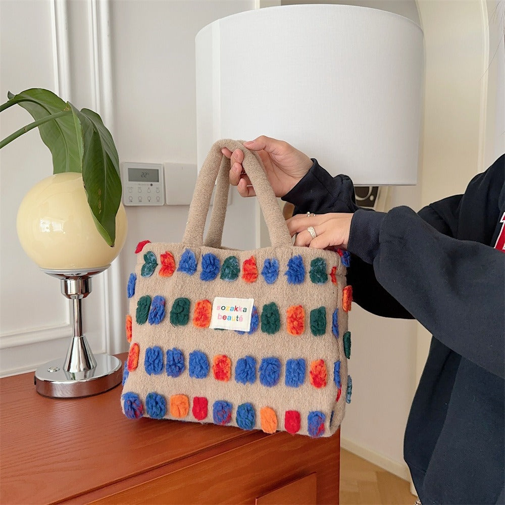 Cosbai - Colorful Plush Tote and Bucket Bag – Playful & Practical