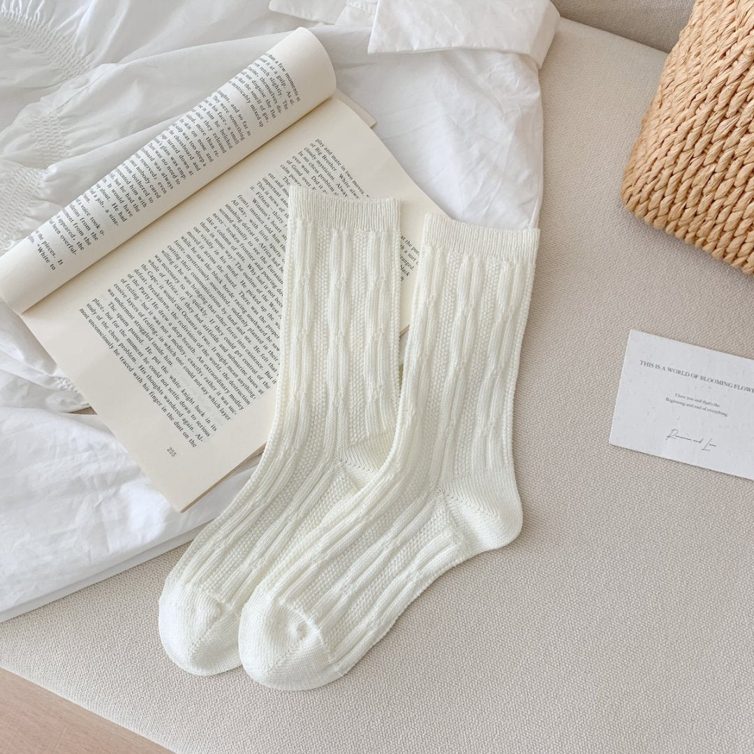 Rufia - Classic Cable Knit Crew Socks