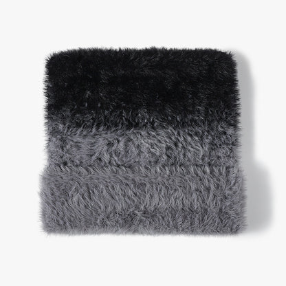 Black Gray fuzzy gradient knit beanie product view