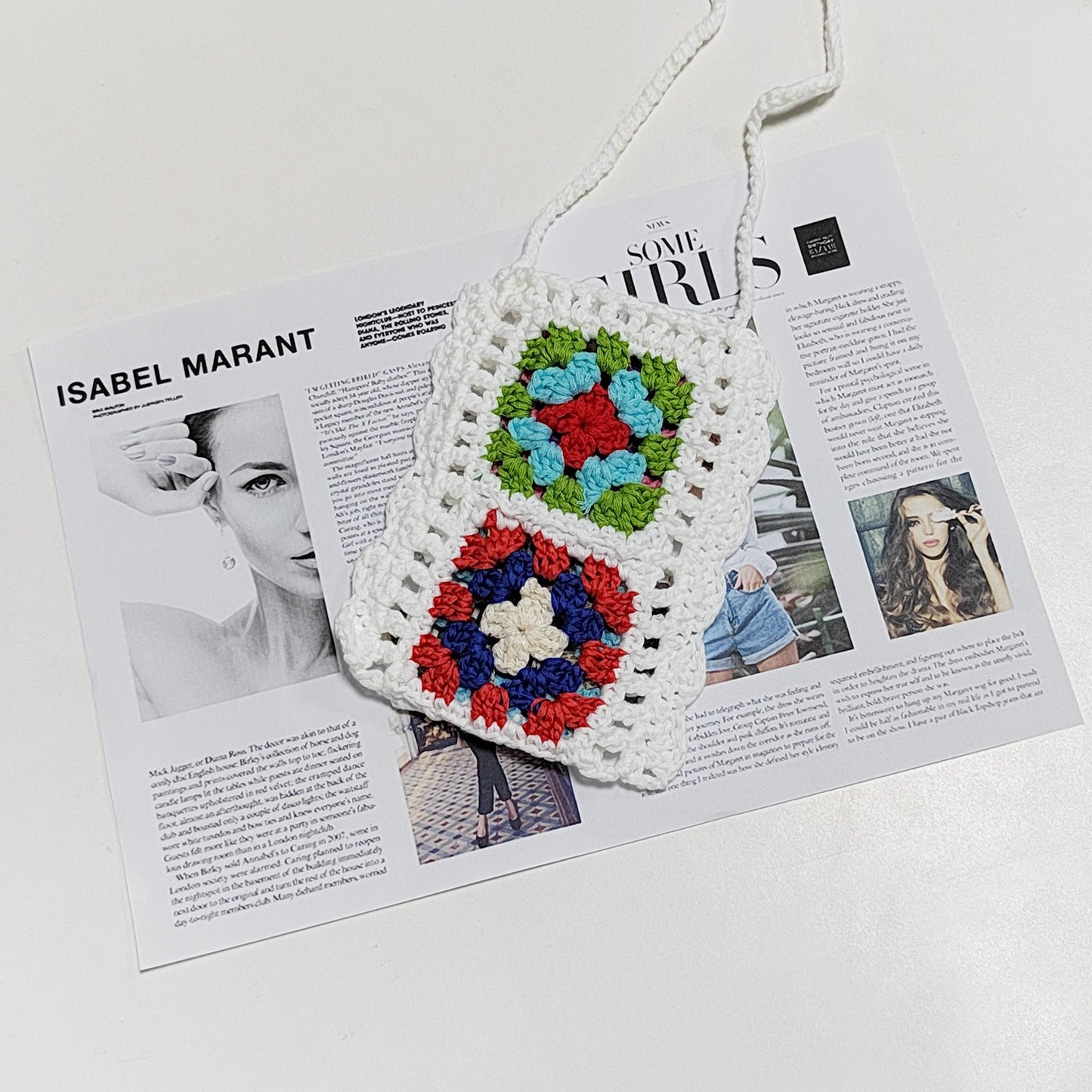 Handmade Bohemian Crochet Phone Crossbody Bag