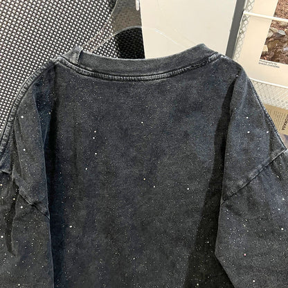 Teesher - Oversized Distressed Star Print T-Shirt