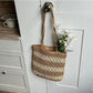 Hollow-Out Floral Single-Shoulder Straw Bag