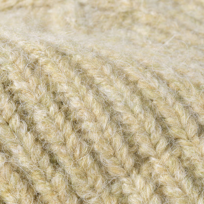 Red cable-knit cuffed beanie product view