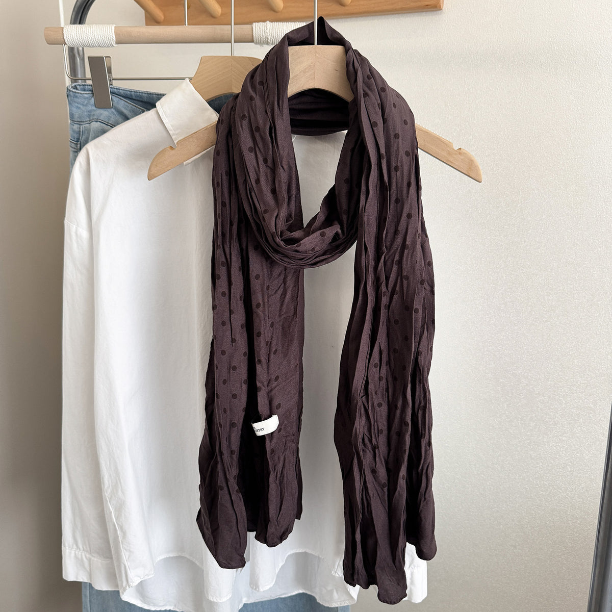 Scarvii - Polka Dot Looped Drape Scarf