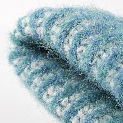 Light Blue two-tone ribbed cuffed beanie product view