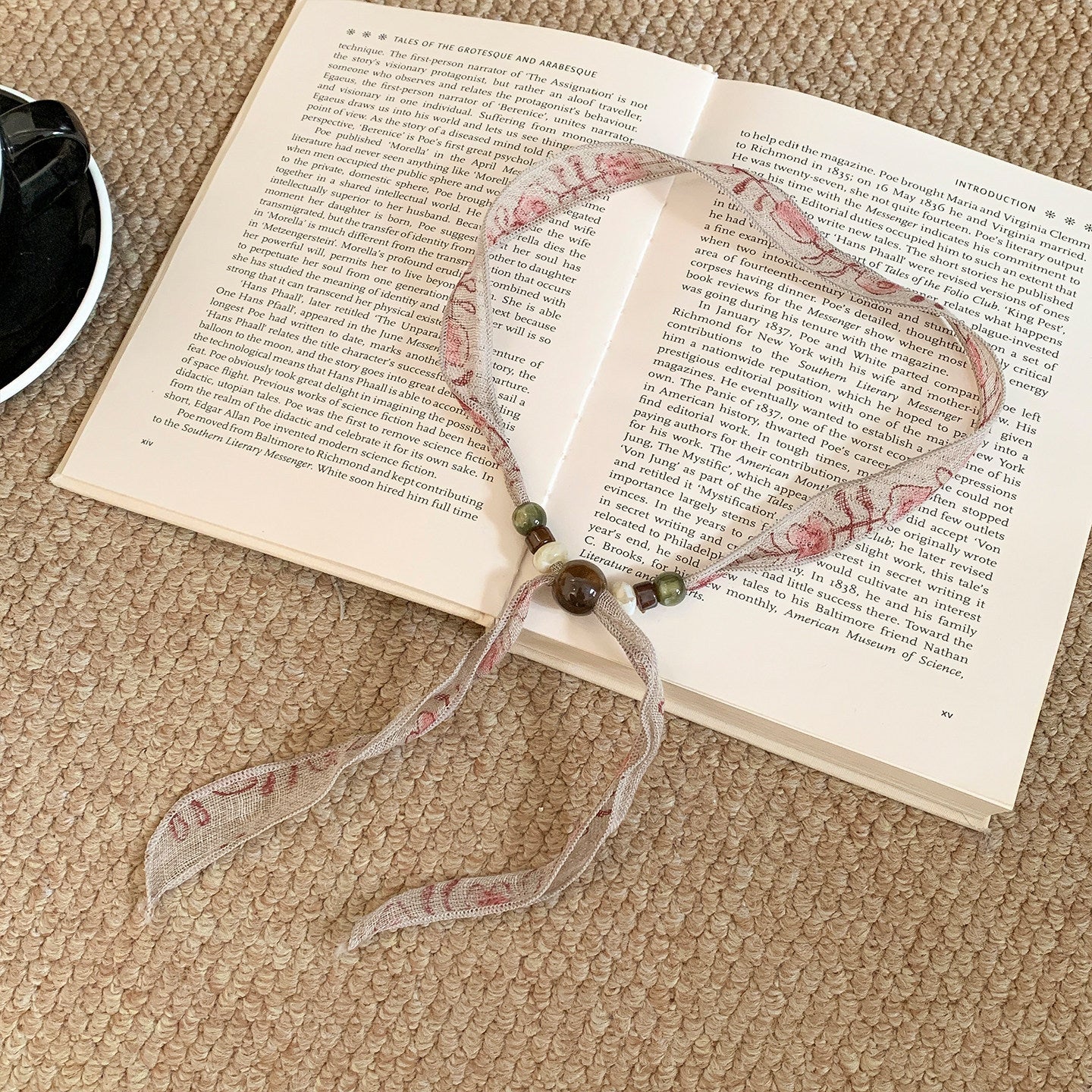 Scarvii Beaded Vintage Retro Spring Lightweight Neck Scarf product image