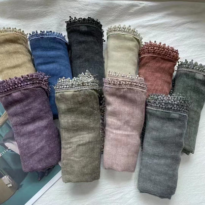 Scarvii light airy oversized solid fringe scarf image 1