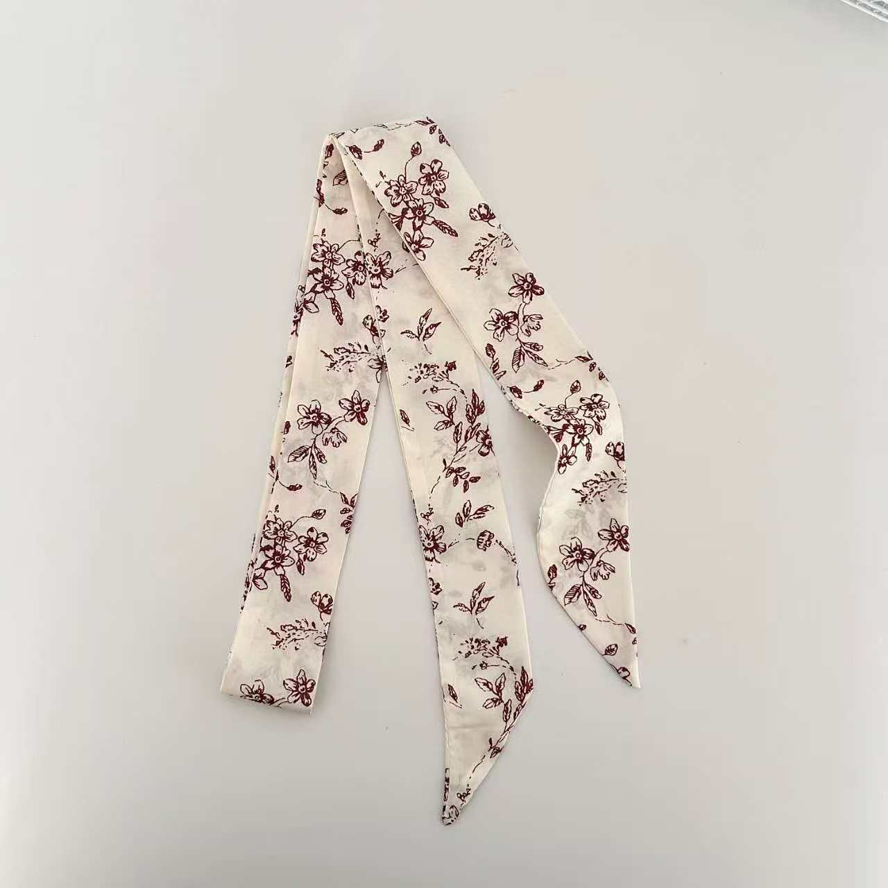 Scarvii Vintage Floral Pattern Skinny Scarf