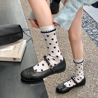 Rufia - Adorable White Rolled Edge Sheer Socks