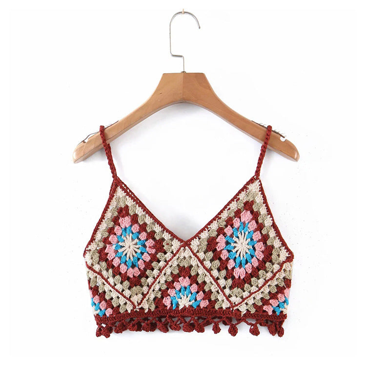 Crosa - Handmade Bohemian Crochet Design Camisole - A Perfect Summer Top Tank