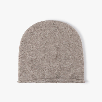 Khaki wool slouch knit beanie product view