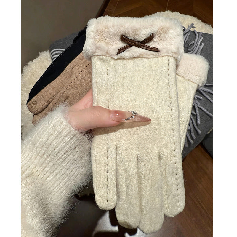 Product image for Gloving - Bow Accent Gloves (Ivory)