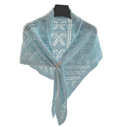 Scarvii - Bow-Like Geometric Openwork Knit Scarf