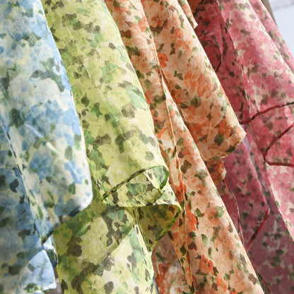 Scarvii Floral Summer Long Scarf folded to highlight length and floral print