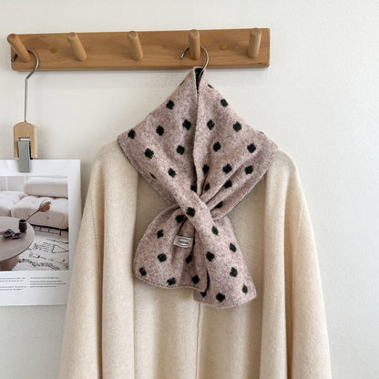 Product image for Scarvii - Polka Dot Narrow Scarf (Blush Pink)